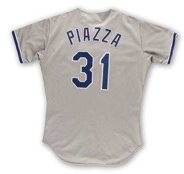 Mike Piazza Los Angeles Dodgers Game Worn Rookie Jersey - First Road Jersey Issued to Piazza!